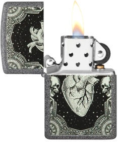  Зажигалка Zippo Heart Design с покрытием Iron Stone