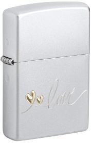  Зажигалка Zippo Love Design с покрытием Satin Chrome