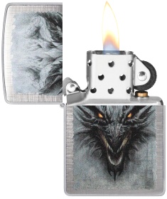  Зажигалка Zippo Dragon Design с покрытием Linen Weave