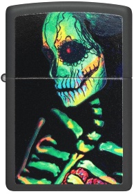  Зажигалка Zippo Skeleton Design с покрытием Black Light