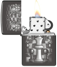  Зажигалка Zippo Chess Design с покрытием High Polish Black