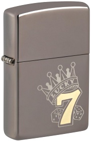  Зажигалка Zippo Lucky 7 Design с покрытием Black Ice®