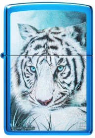  Зажигалка Zippo White Tiger с покрытием High Polish Blue