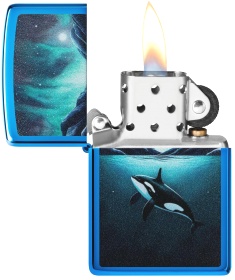  Зажигалка Zippo Whale с покрытием High Polish Blue