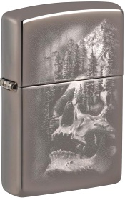  Зажигалка Zippo Skull Design с покрытием Black Ice®