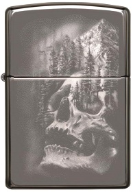  Зажигалка Zippo Skull Design с покрытием Black Ice®