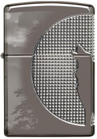  Зажигалка Zippo Armor™ Wolf  с покрытием High Polish Black Ice®