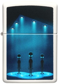  Зажигалка Zippo Aliens Design с покрытием Glow In The Dark Green