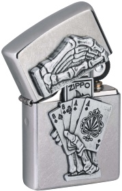  Зажигалка Zippo Dead Mans Hand с покрытием Street Chrome