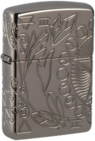  Зажигалка Zippo Armor® Wicca Design с покрытием Black Ice®