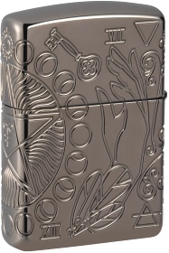  Зажигалка Zippo Armor® Wicca Design с покрытием Black Ice®