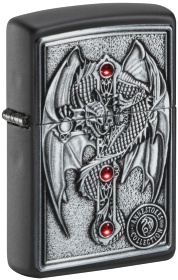  Зажигалка Zippo Winged Dragon Cross с покрытием Black Matte