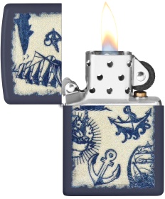  Зажигалка Zippo Nautical Design с покрытием Navy Matte