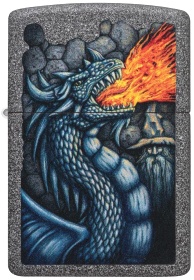  Зажигалка Zippo Fiery Dragon с покрытием Iron Stone