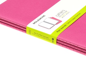  Блокнот Moleskine Cahier Journal Large 130х210 мм обложка картон 80 стр., нелинованный розовый неон (3 шт)