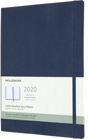  Еженедельник Moleskine Classic Soft Wknt, XL 190х250 мм, 144 стр., мягкая обложка, синий сапфир