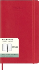  Еженедельник Moleskine Academic Soft Wknt, Large 130х210 мм, датир.18 мес, 208 стр., мягкая обложка, красный