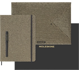  Набор Moleskine Limited Edition Prescious & Ethical Shine (блокнот/ручка перьевая/папка-конверт), XLarge, линейка, руч.:Kaweco, золотистый