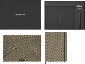  Набор Moleskine Limited Edition Prescious & Ethical Shine (блокнот/ручка перьевая/папка-конверт), XLarge, линейка, руч.:Kaweco, золотистый