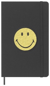  Блокнот Moleskine Le Smiley, Large 130х210 мм, обложка текстиль, 176 стр., линейка, твердая обложка, черный