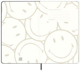  Блокнот Moleskine Le Smiley, Large 130х210 мм, обложка текстиль, 176 стр., линейка, твердая обложка, черный