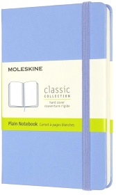  Блокнот Moleskine Classic Pocket, 90x140 мм, 192 стр., нелинованный твердая обложка голубая гортензия