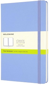  Блокнот Moleskine Classic, Large 130х210 мм, 240 стр., нелинованный, твердая обложка, голубая гортензия